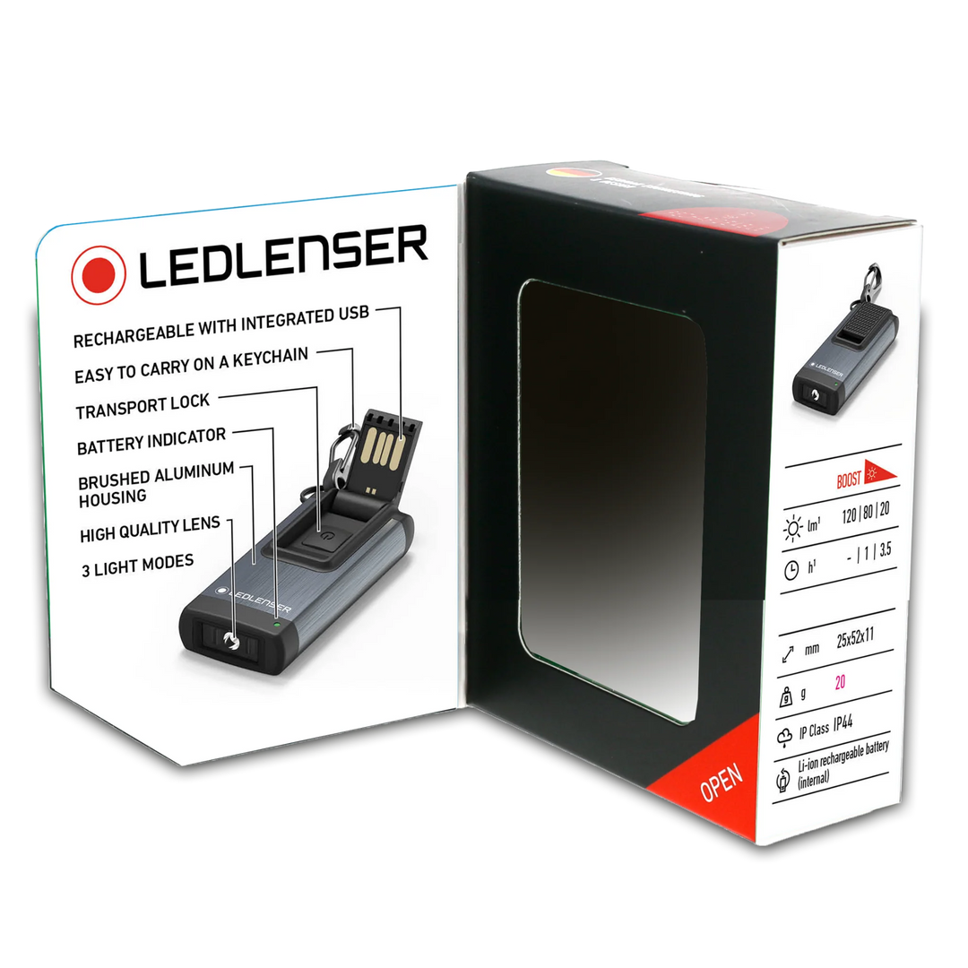 Ledlenser K4R Rechargeable Keyring Torch - Grey