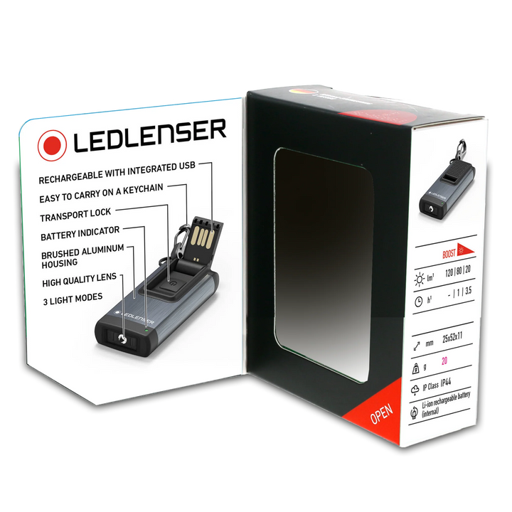 Ledlenser K4R Rechargeable Keyring Torch - Grey