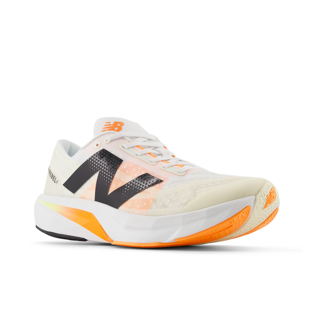 New Balance Mens FuelCell Rebel V4 - White/Angora/Hot Mango - Neutral - SS25