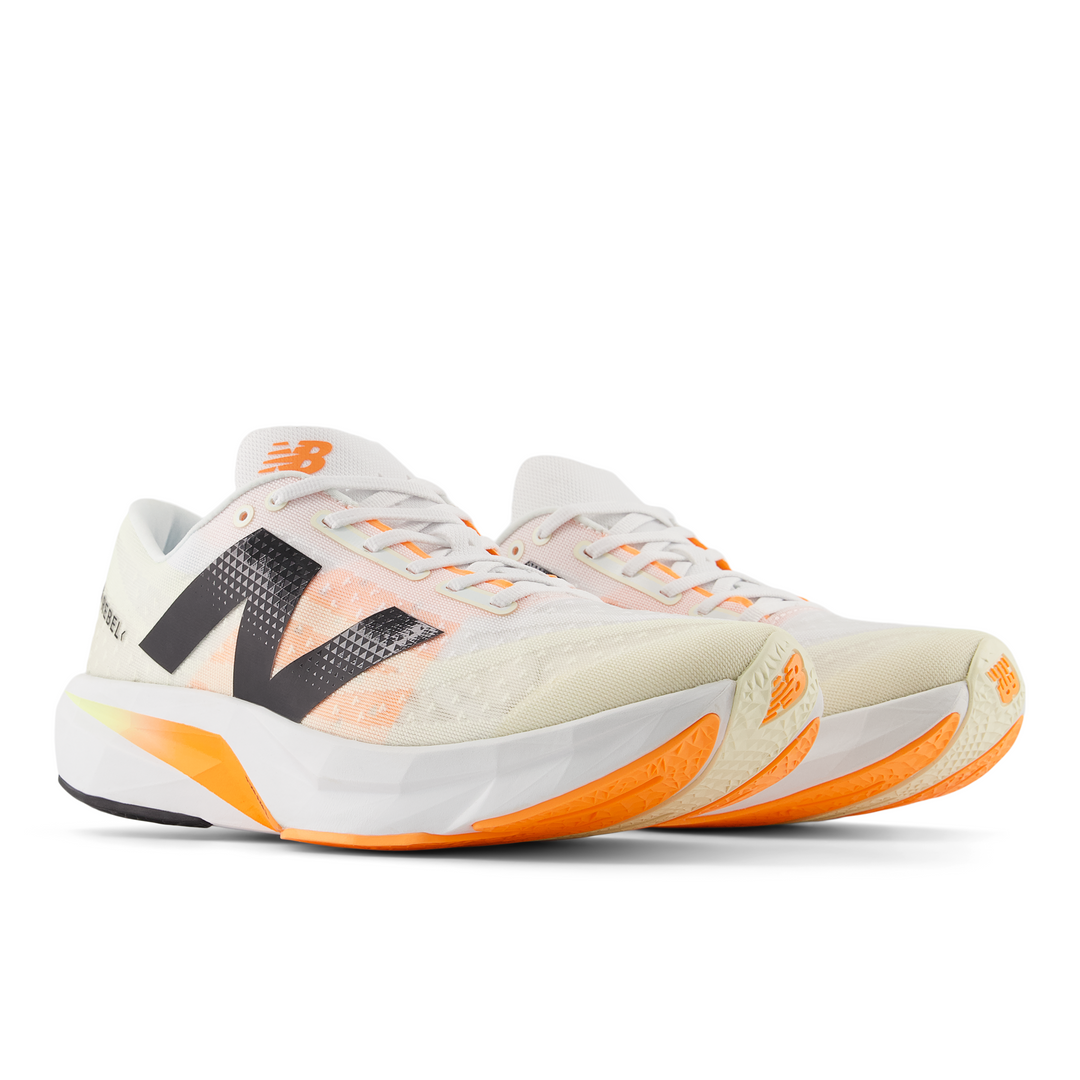 New Balance Mens FuelCell Rebel V4 - White/Angora/Hot Mango - Neutral - SS25