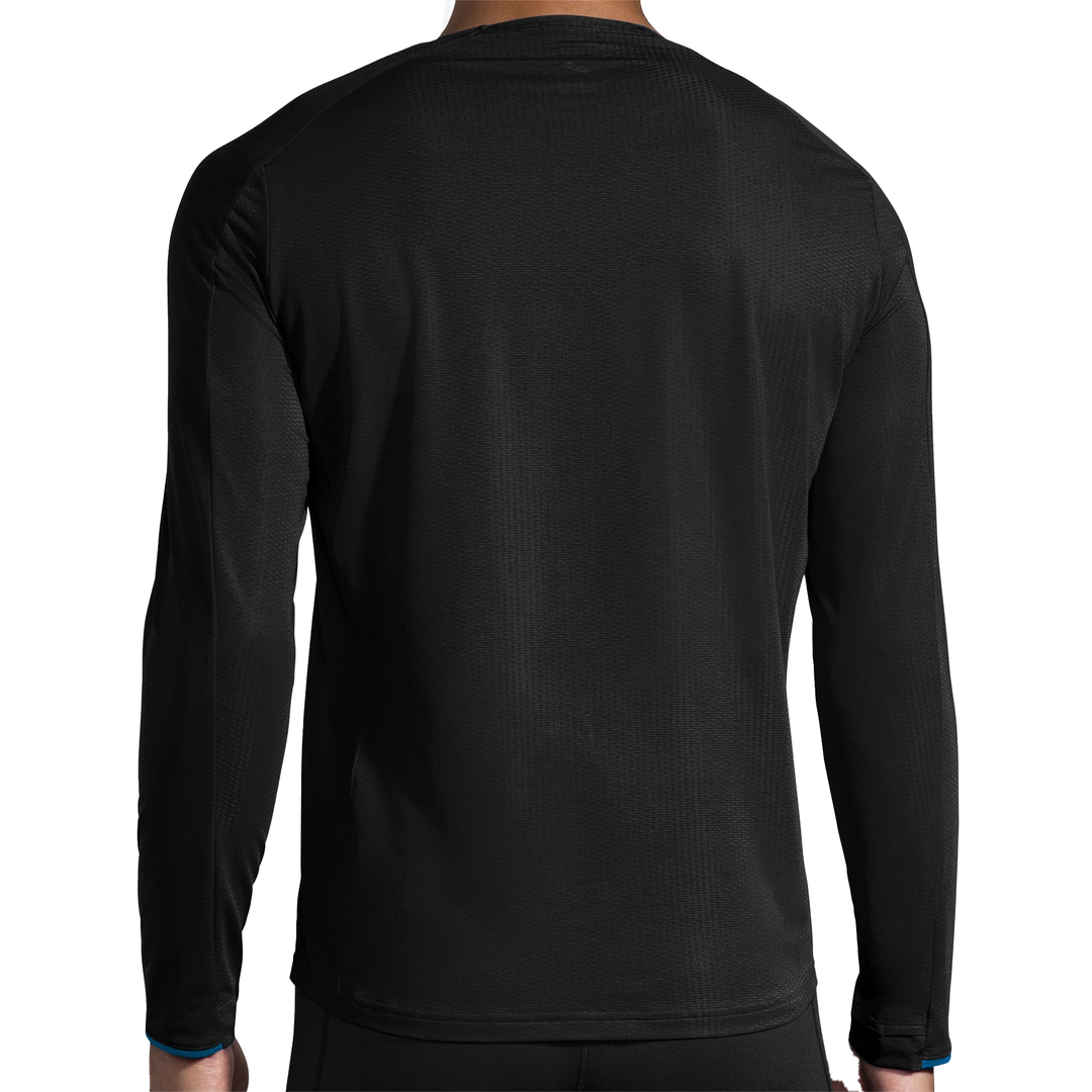 Brooks Mens Atmosphere Long Sleeve - Black/Electric Blue