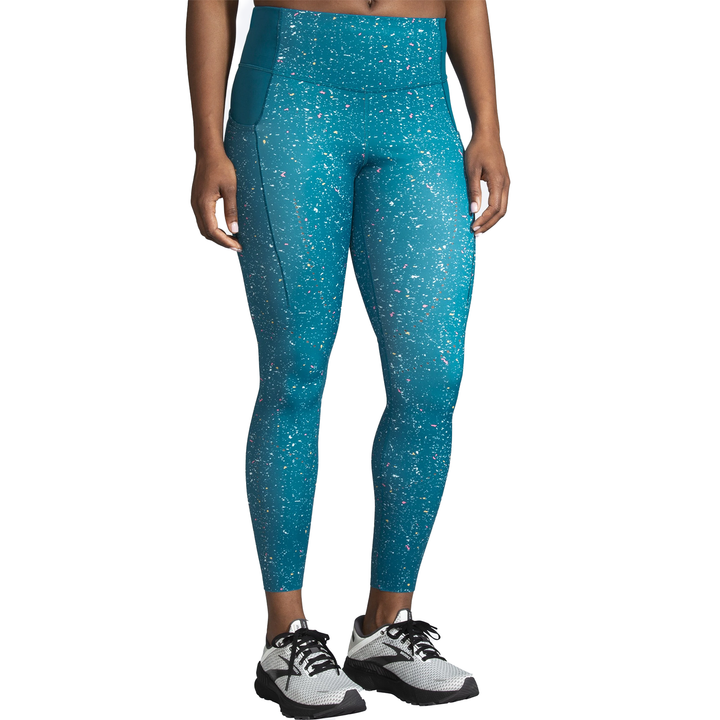 Brooks Womens Method 7/8 Tight - Lagoon Speckle Print/Lagoon