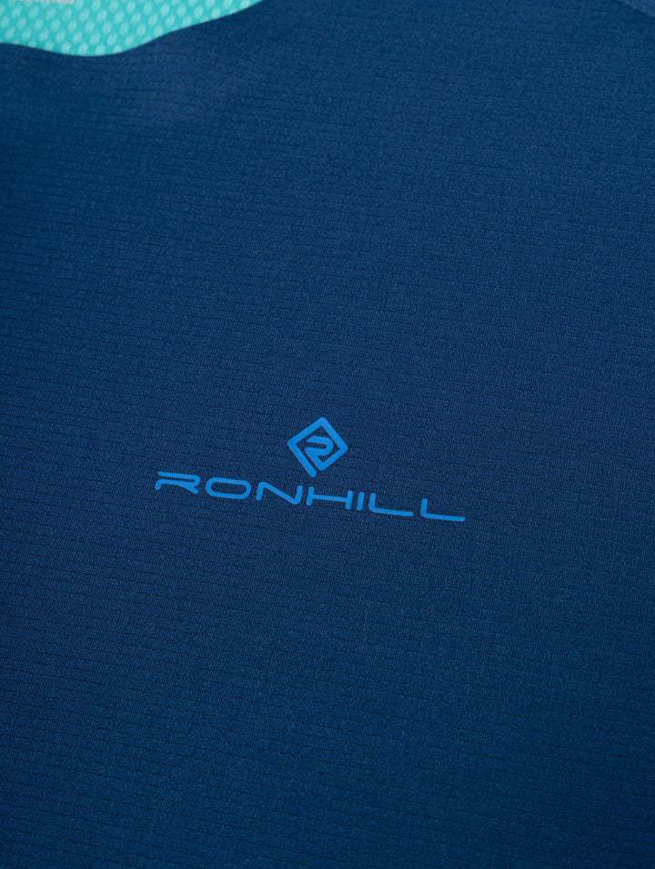 RonHill Mens Tech Race S/S Tee - Dark Navy/ Deep Laguna