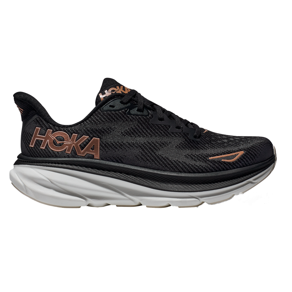 Hoka Womens Clifton 9 Black Rose Gold Neutral