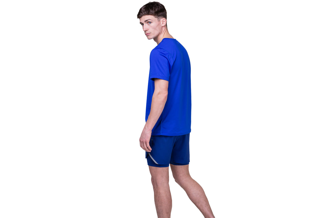 RonHill Mens Tech S/S Tee - Azurite/Citrus