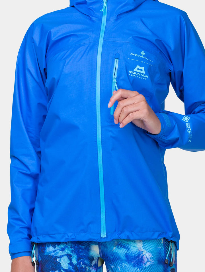 RonHill Womens Tech Gore-Tex Waterproof Mercurial Jacket - Elec Blue/ Aquamint