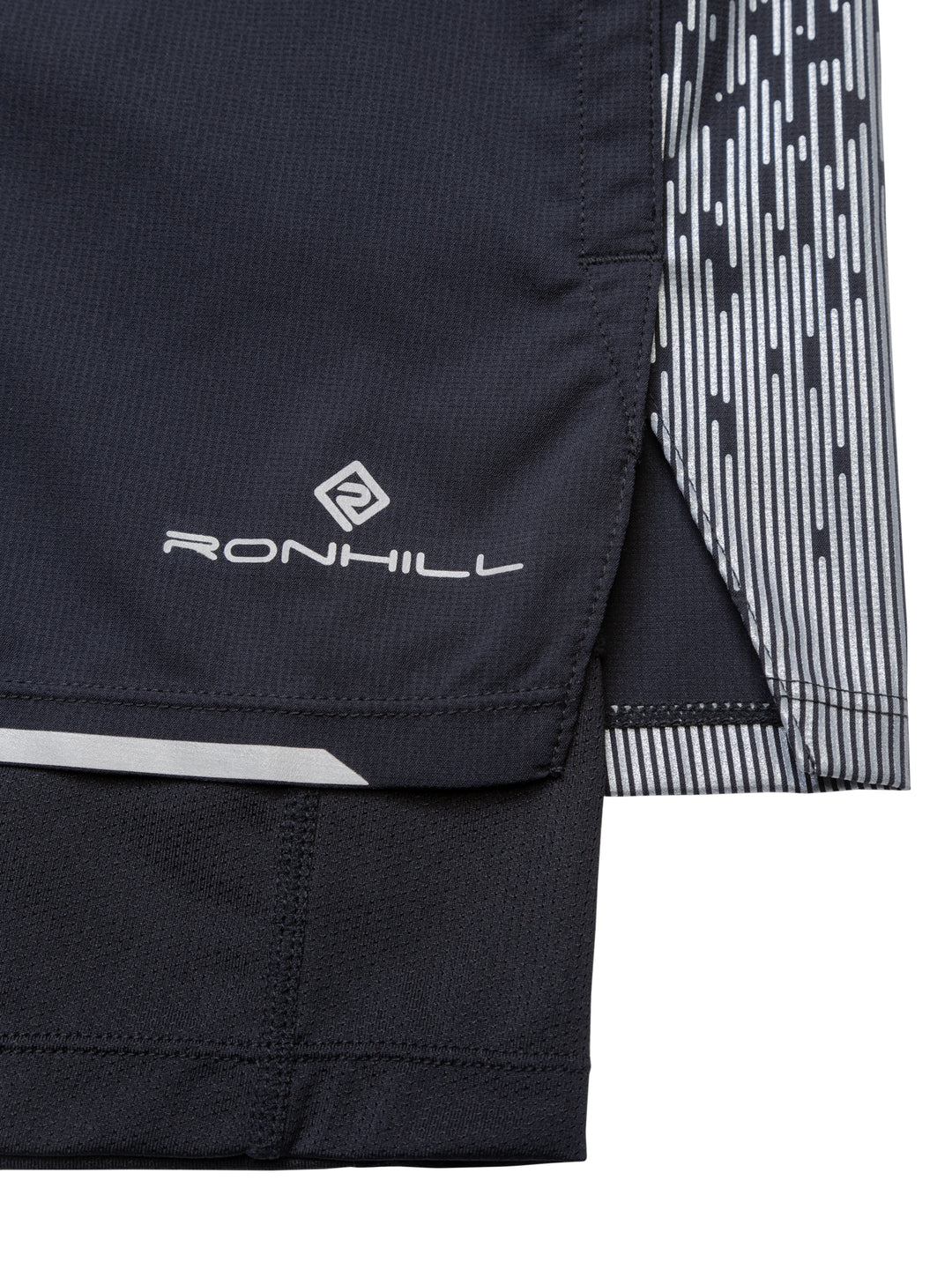 RonHill Mens Tech Reflect 5" Twin Short - Black/Reflect