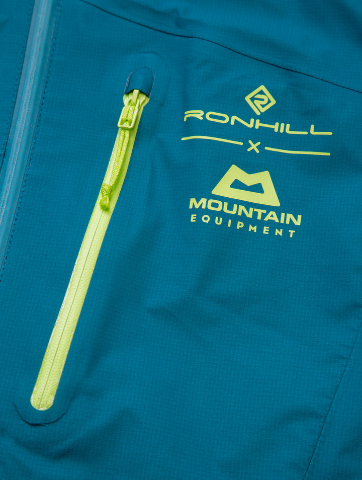 RonHill Mens Tech Gore-Tex Waterproof Mercurial Jacket - Deep Teal/Acid