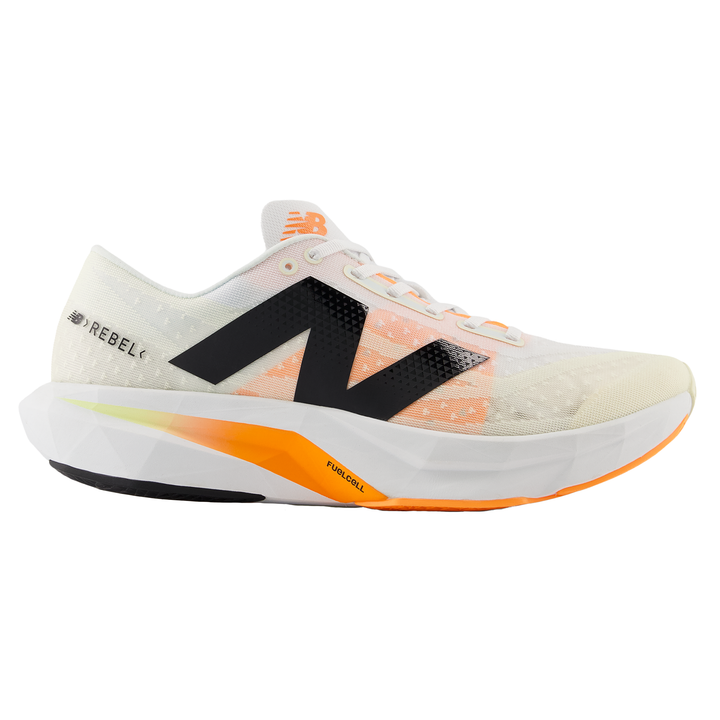 New Balance Mens FuelCell Rebel V4 - White/Angora/Hot Mango - Neutral - SS25