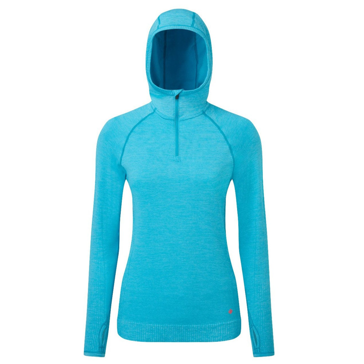 Ronhill Womens Life Seamless Hoodie - Azure Marl