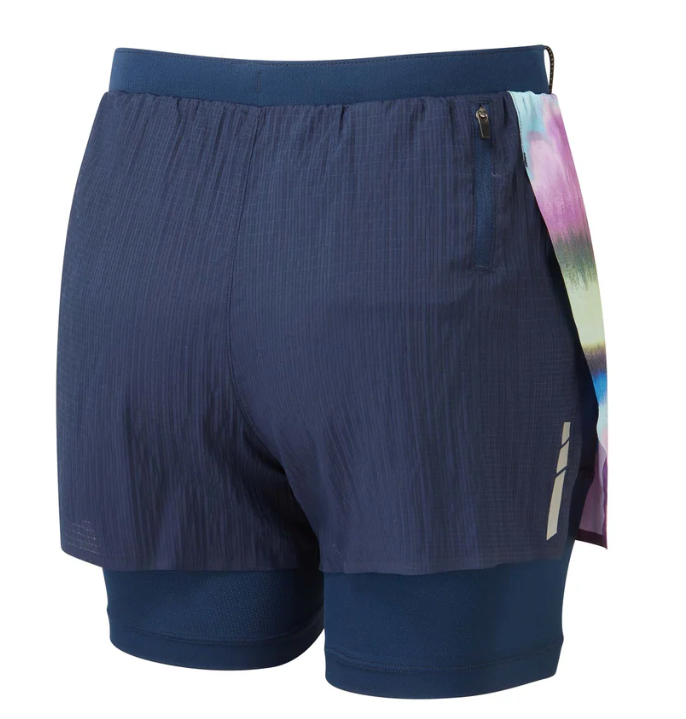 RonHill Womens Tech Race Twin Short - Dark Navy/ Multi Mirage