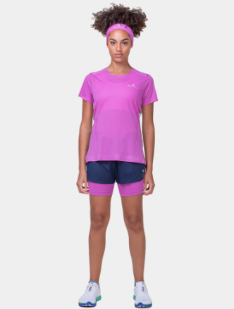 RonHill Womens Tech Race S/S Tee - Fuschia/ Honeydew