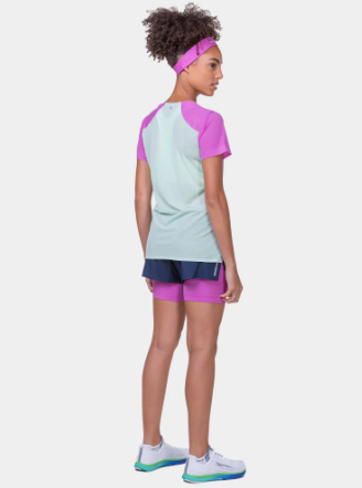 RonHill Womens Tech Race S/S Tee - Fuschia/ Honeydew