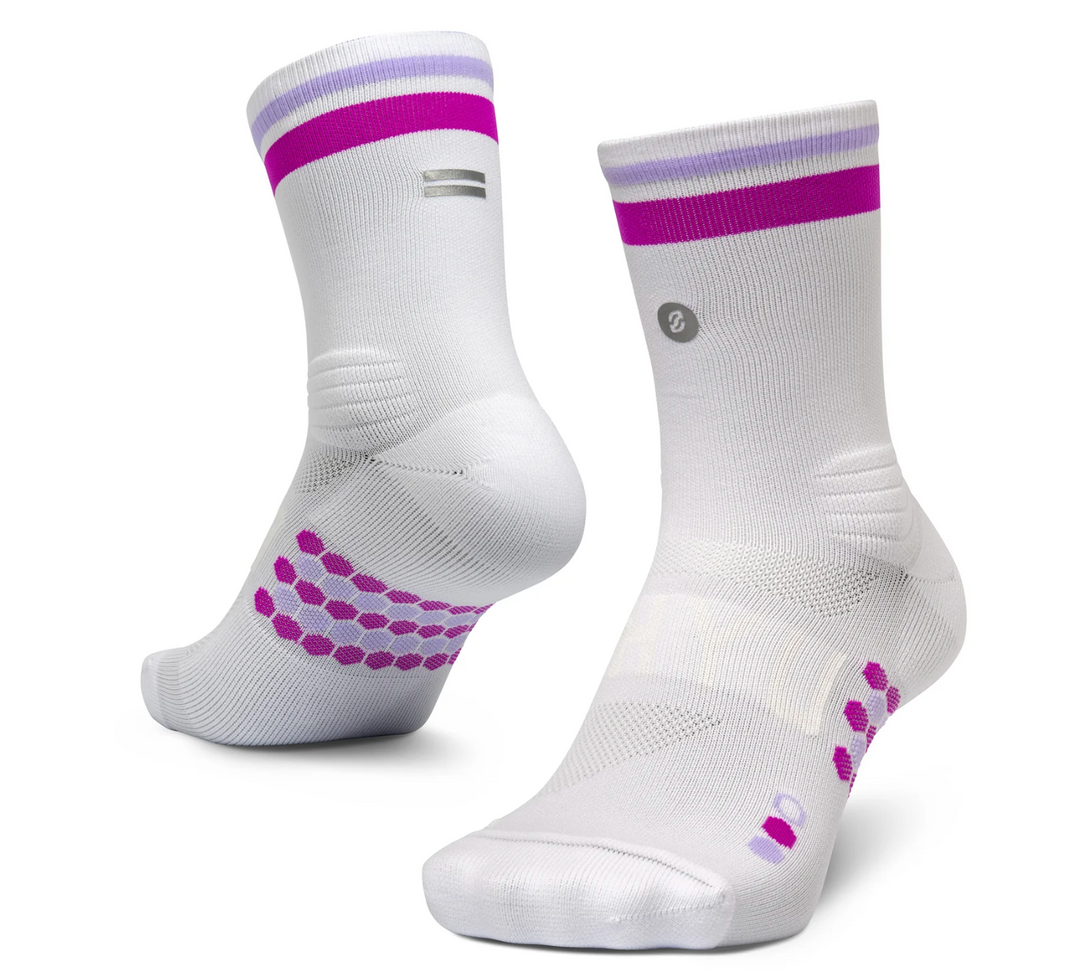 SHYU Racing Half Crew Socks - White/Grape/Lilac