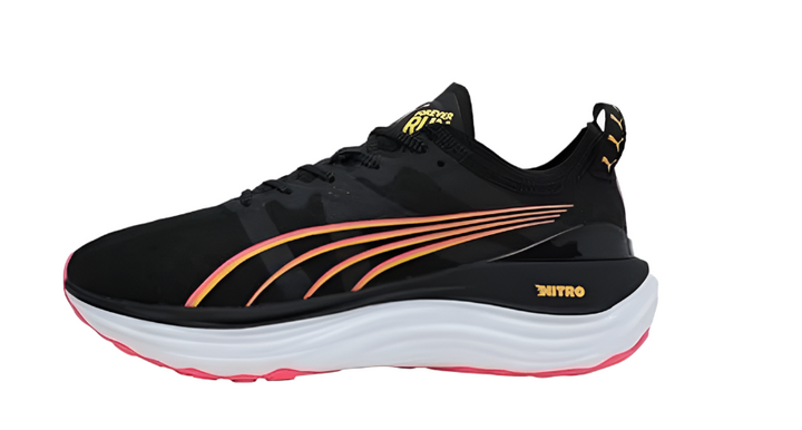 Puma Womens ForeverRun Nitro - Puma Black/Sun Stream/Sunset Glow - Stability