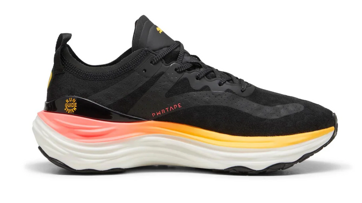 Puma Mens ForeverRun NITRO - PUMA Black/Sun Stream/Sunset Glow- Stability