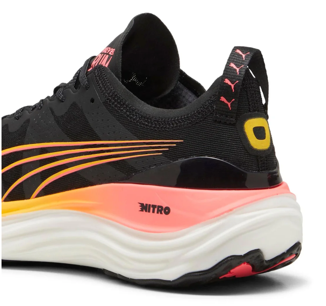 Puma Mens ForeverRun NITRO - PUMA Black/Sun Stream/Sunset Glow- Stability