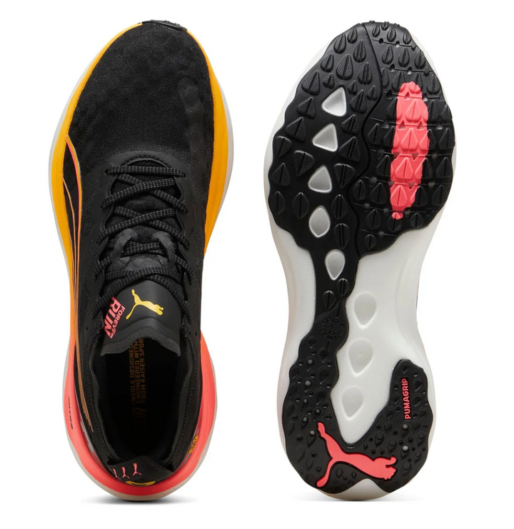 Puma Mens ForeverRun NITRO - PUMA Black/Sun Stream/Sunset Glow- Stability