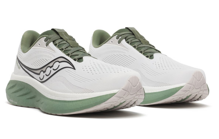 Saucony Mens Ride 18 - White/Olivine - Neutral - SS25