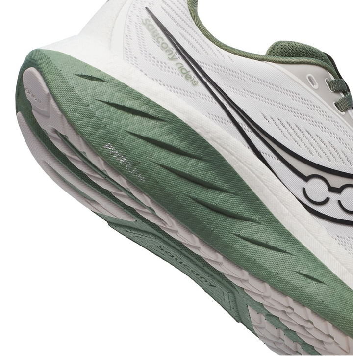 Saucony Mens Ride 18 - White/Olivine - Neutral - SS25