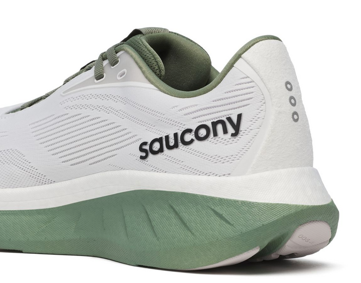 Saucony Mens Ride 18 - White/Olivine - Neutral - SS25