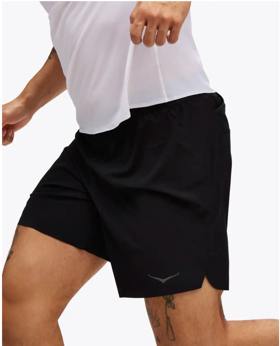 Hoka Mens Glide 7" Short with Brief - Black