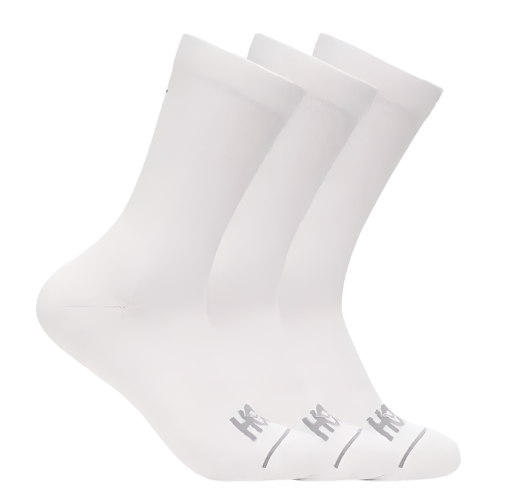 Hoka Unisex Crew Run Sock 3-Pack - White/White/White