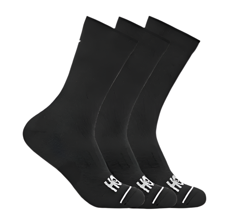 Hoka Unisex Crew Run Sock 3-Pack - Black/Black/Black