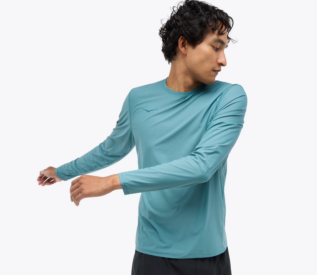 Hoka Mens Airolite Run Long Sleeve - Mountain Fog