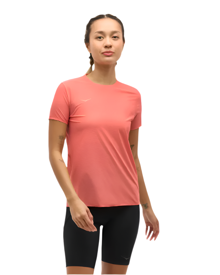 Hoka Womens Airolite Run Short Sleeve - Grapefruit