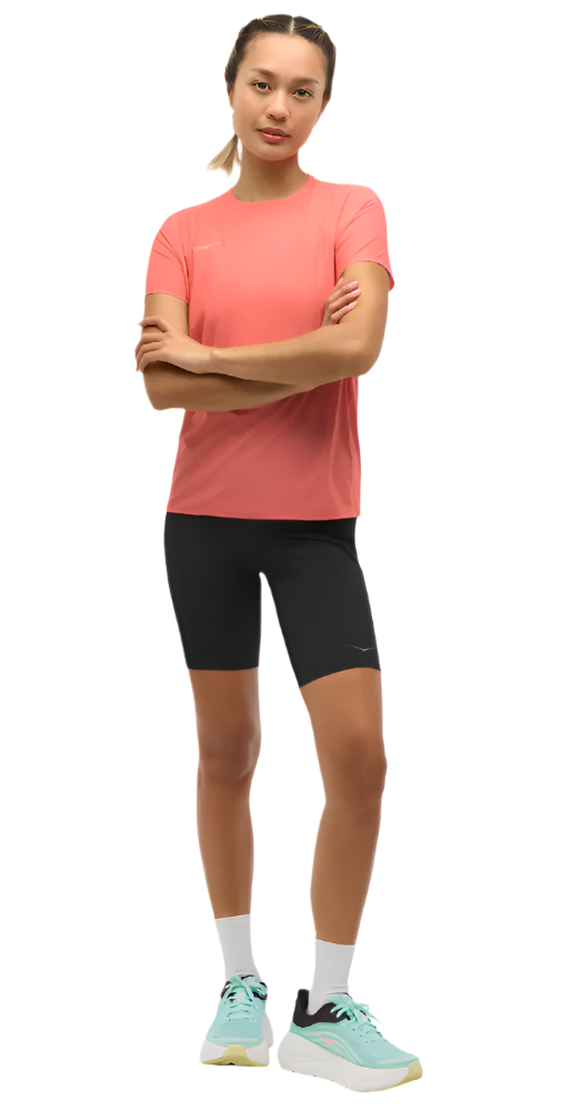 Hoka Womens Airolite Run Short Sleeve - Grapefruit