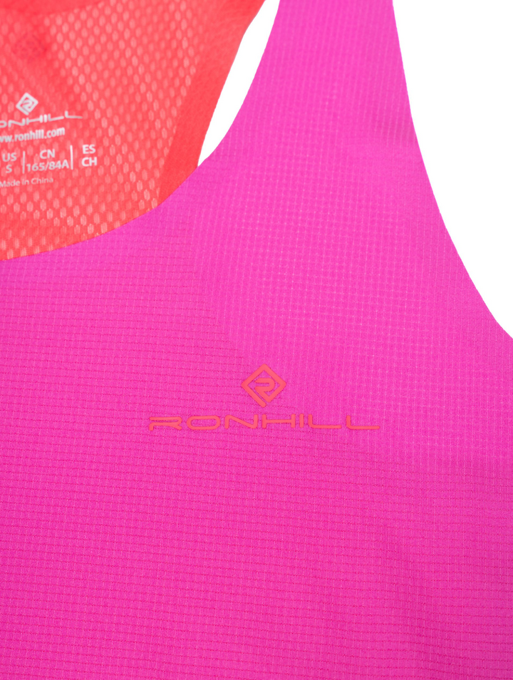 RonHill Womens Tech Race Vest - Razzmatazz/ Sunset