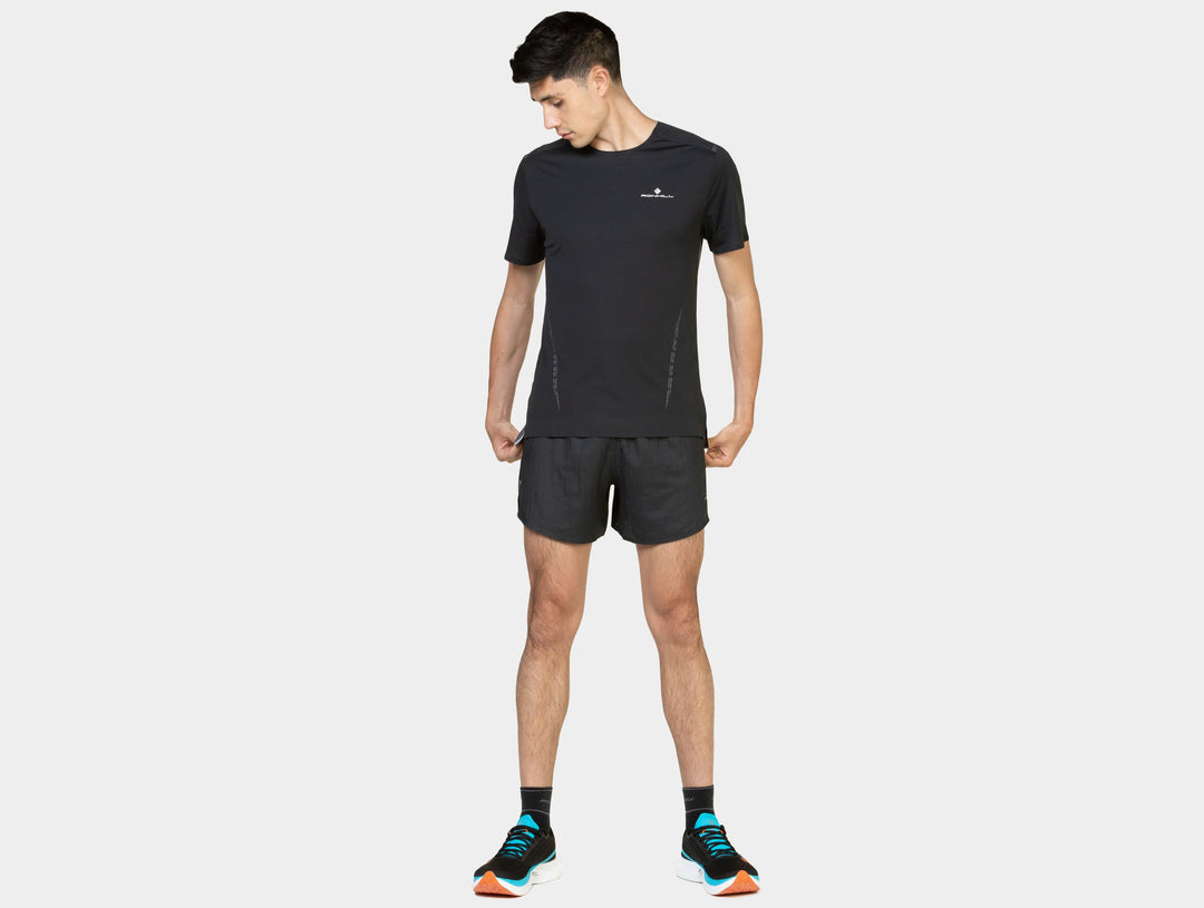 RonHill Mens Tech Race S/S Tee - Black/Artemis