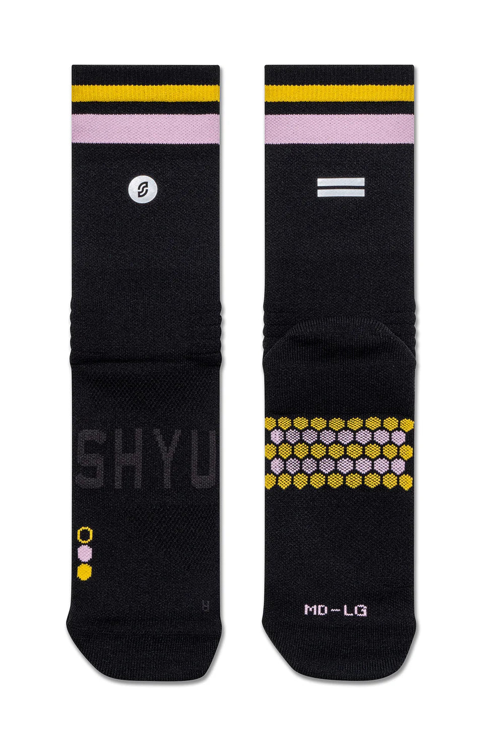 SHYU Racing Half Crew Socks - Black/Pastel/Amber