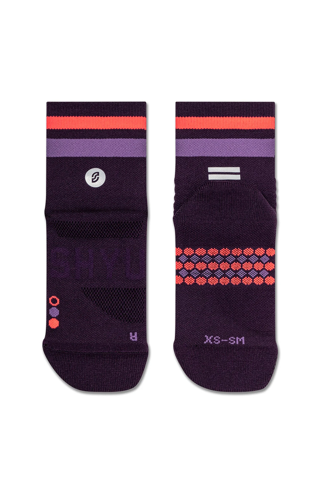 SHYU Racing Quarter Crew Socks - Purple/Grape/Crimson