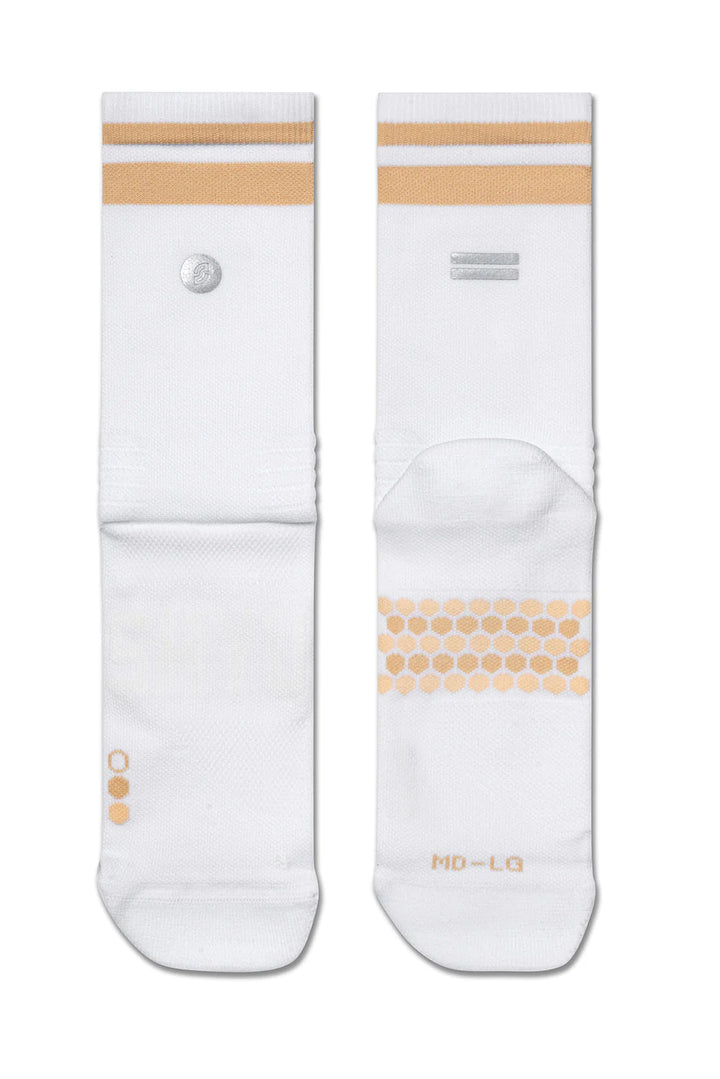 SHYU Racing Half Crew Socks - White/Oat/Oat