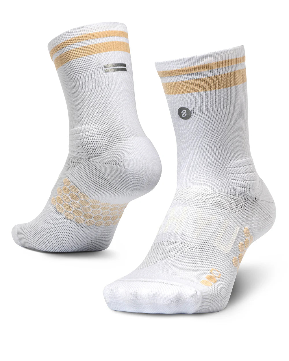 SHYU Racing Half Crew Socks - White/Oat/Oat