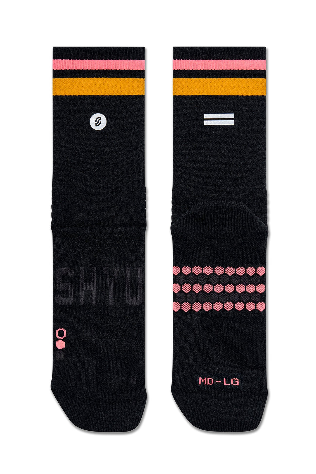 SHYU Racing Half Crew Socks - Black/Orange/Salmon