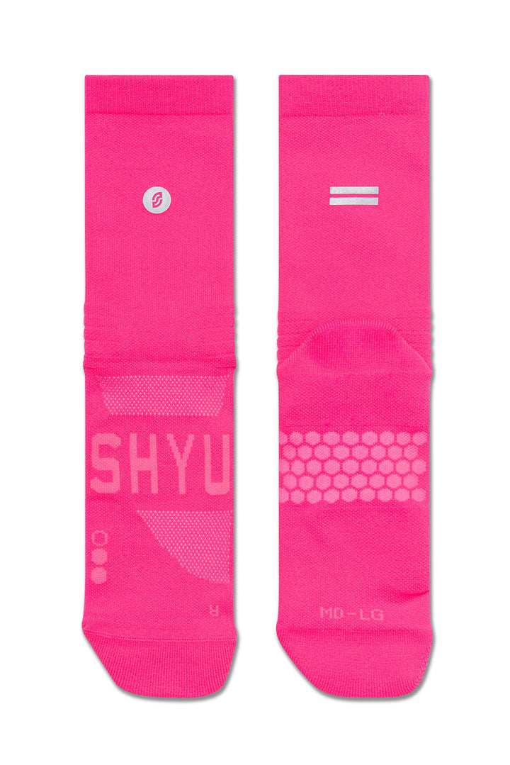 SHYU Racing Half Crew Socks - Pink/Pink/Pink