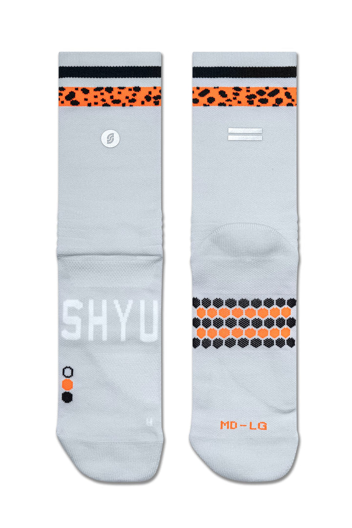 SHYU Racing Half Crew Socks - Grey/ Safari/ Charcoal