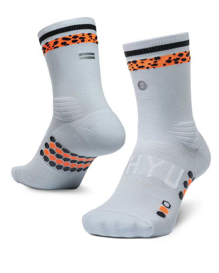 SHYU Racing Half Crew Socks - Grey/ Safari/ Charcoal