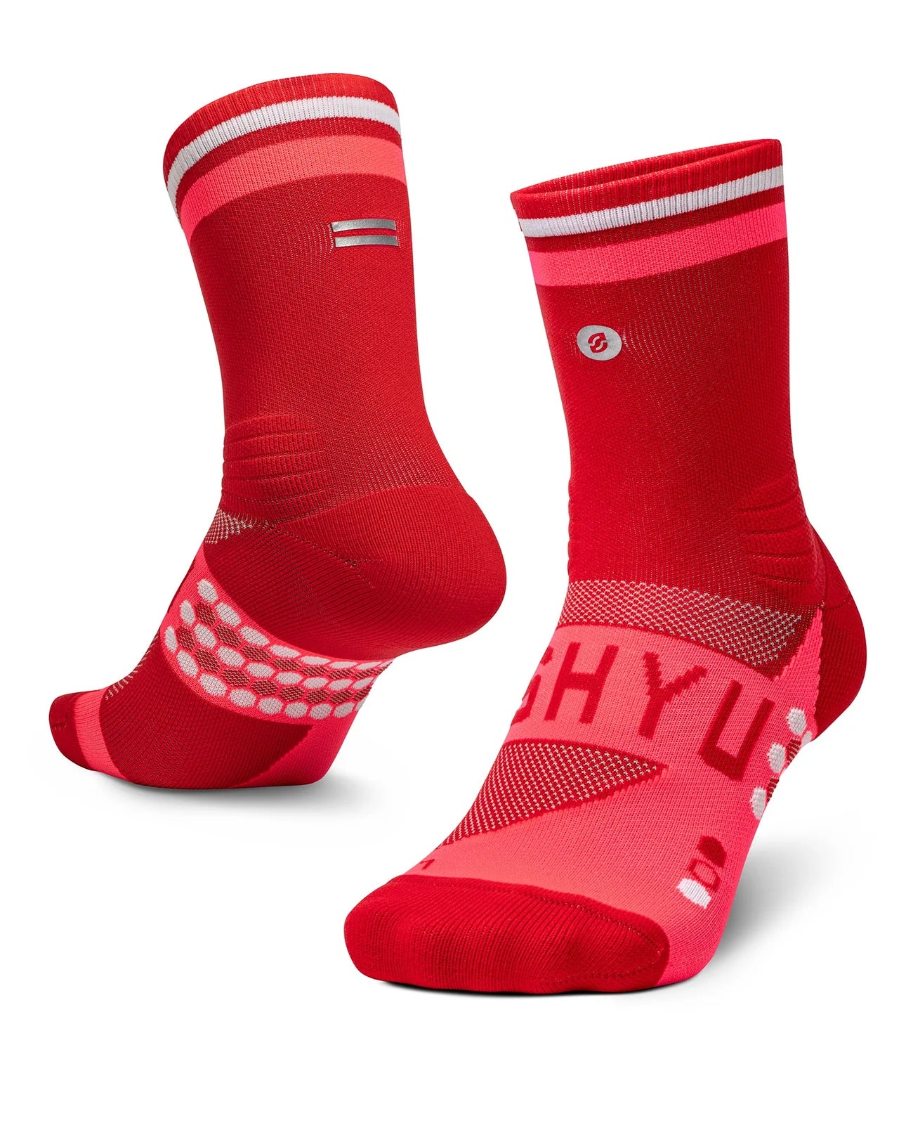 SHYU Racing Half Crew Socks - Red/Pink/White