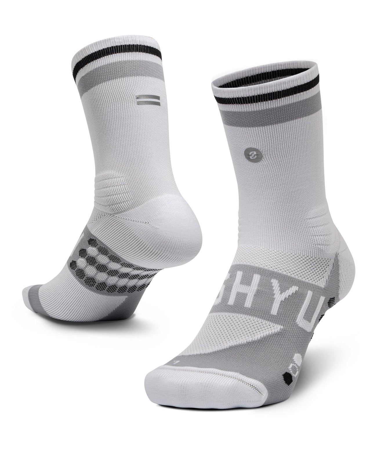 SHYU Racing Half Crew Socks - White/Grey/Black