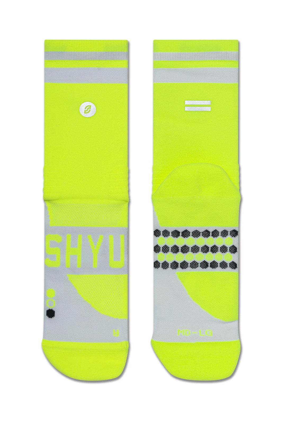 SHYU Racing Half Crew Socks - Volt/White/White