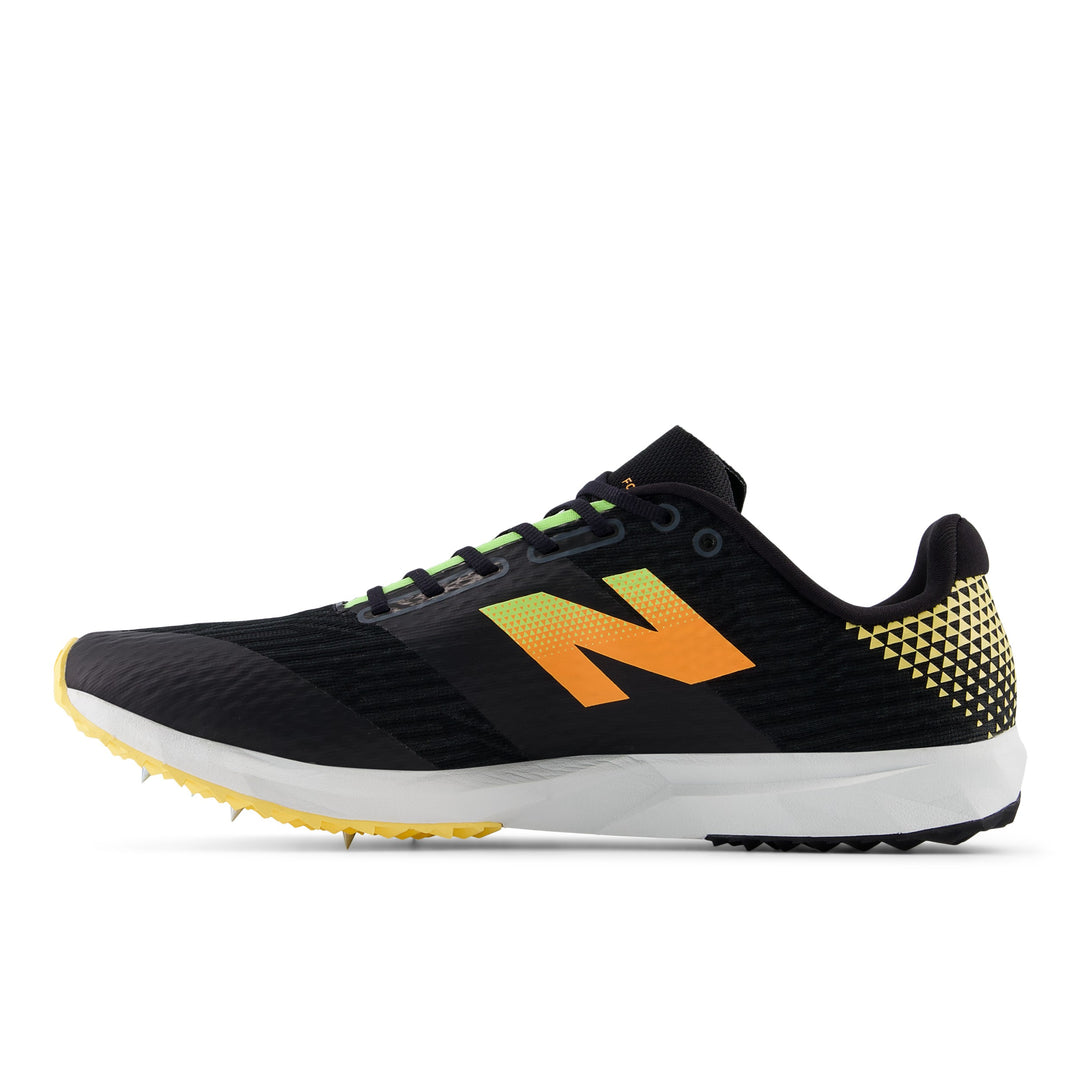 New Balance FuelCell XC7 v5 Cross Country Spikes - Black/Bleached Lime Glo/Hot Mango