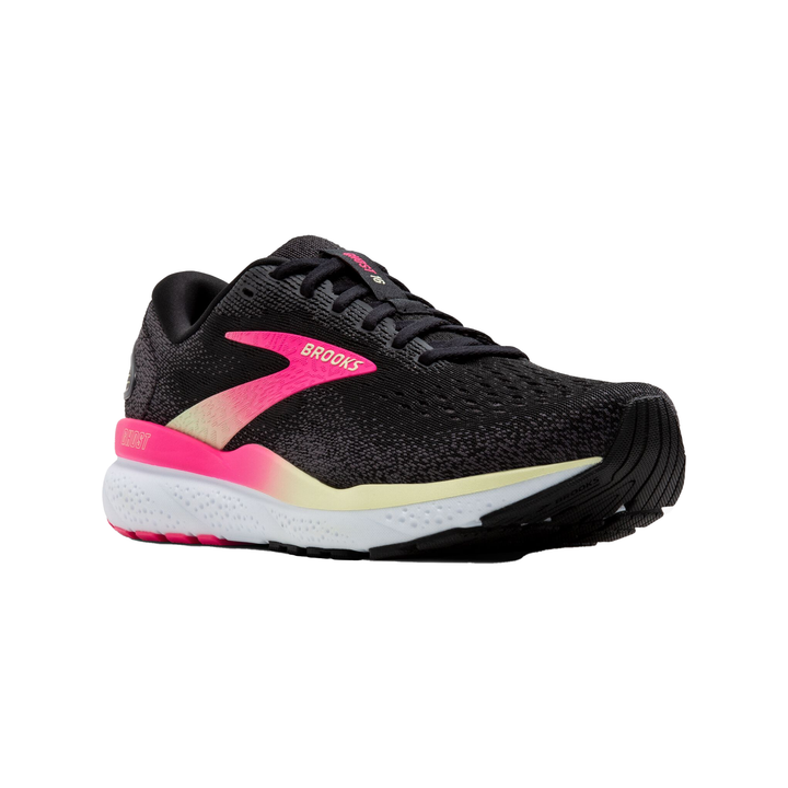 Brooks Womens Ghost 16 - Black/Pink/Yellow - Neutral