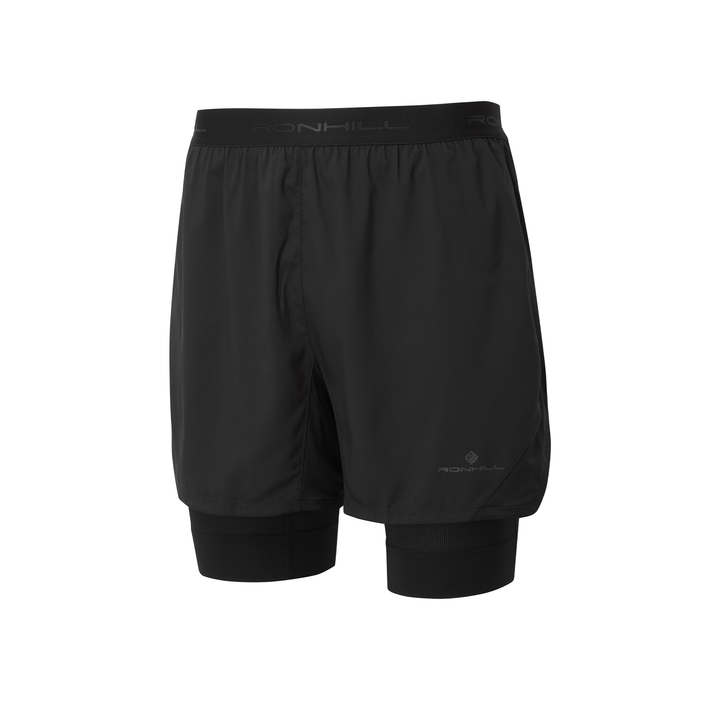 RonHill Mens Tech Revive 5" Twin Short - All Black