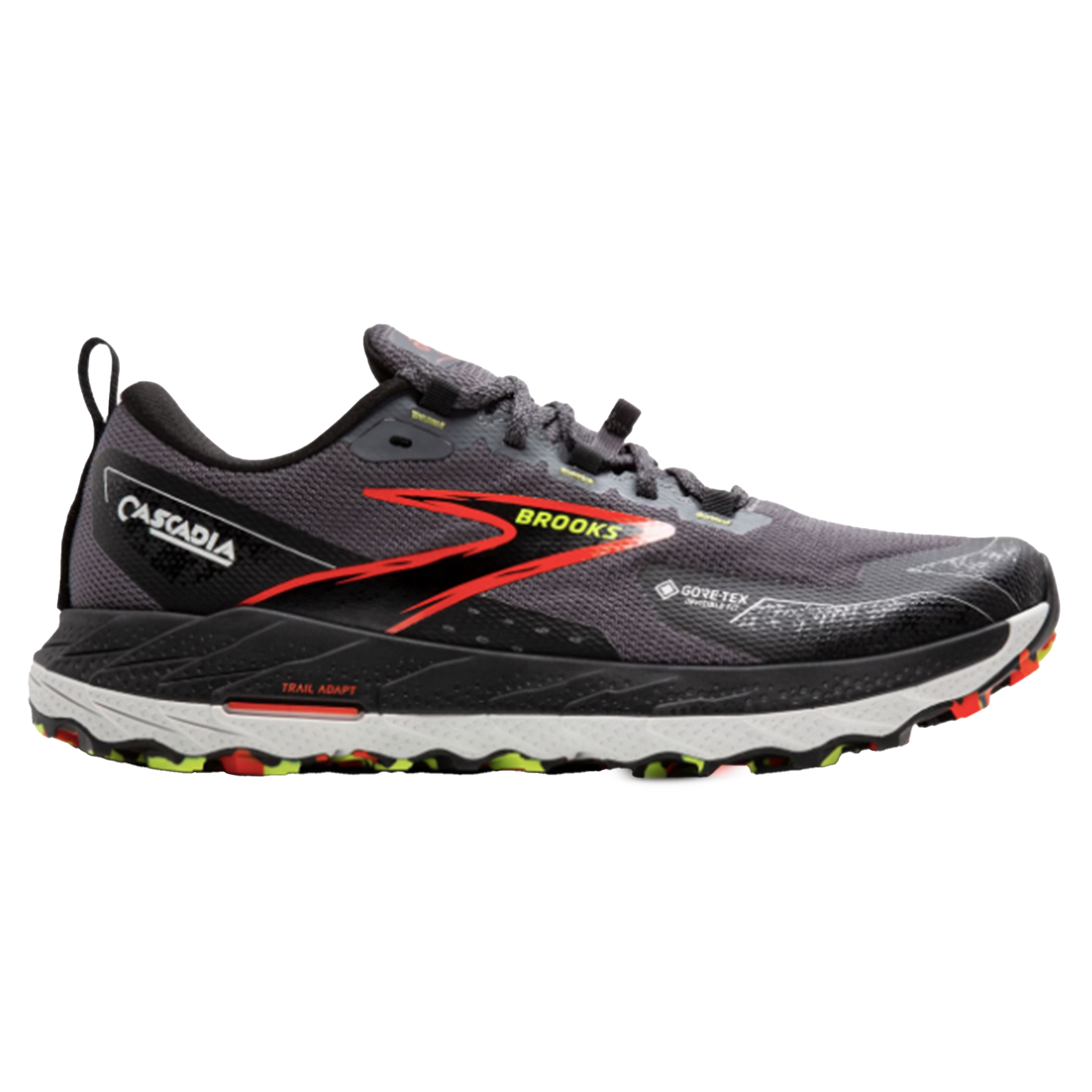 Brooks Mens Cascadia 18 GTX - Blackened Pearl/Black/Tomato - Trail