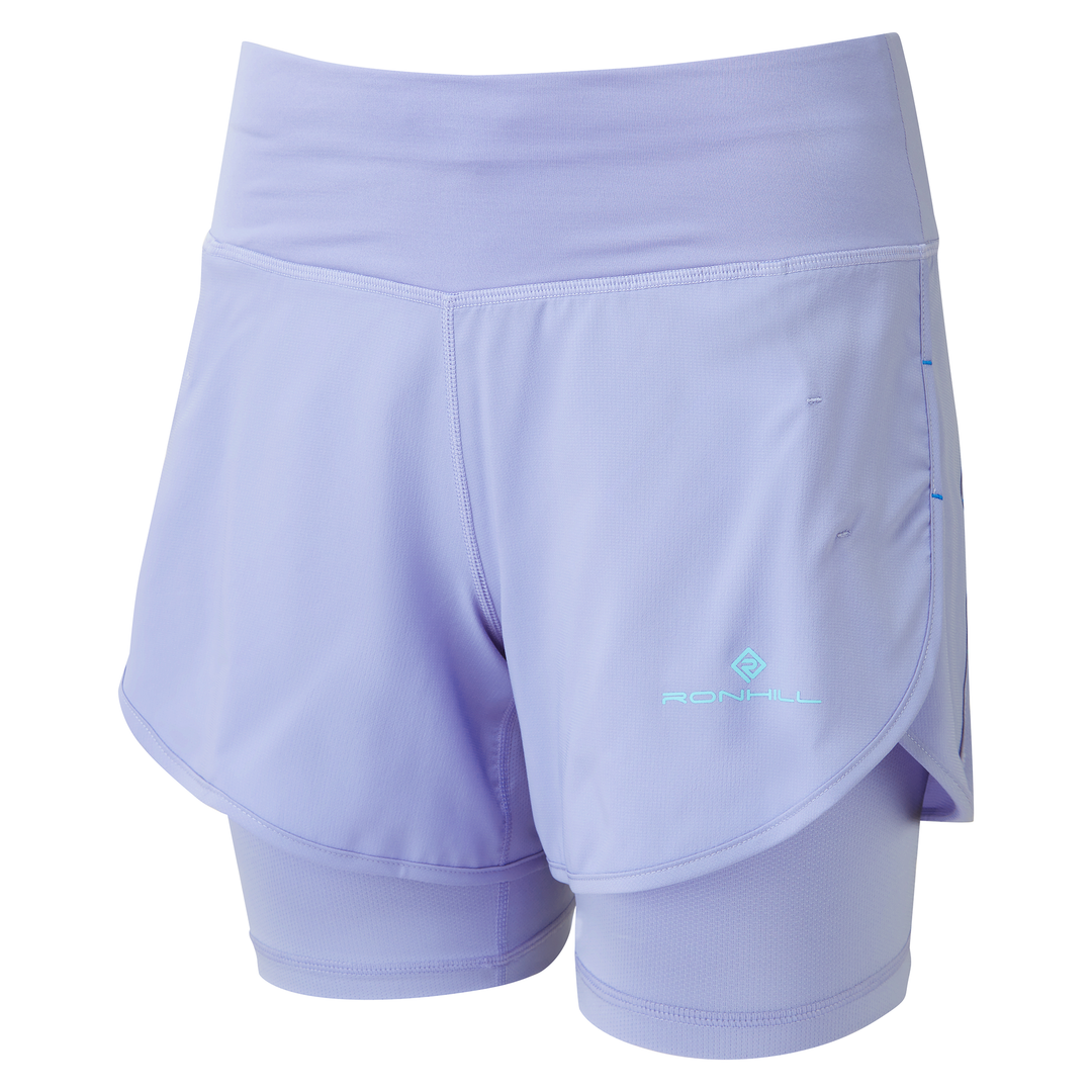 RonHill Womens Tech 4.5" Twin Short - Dark Periwinkle/ Aquamint