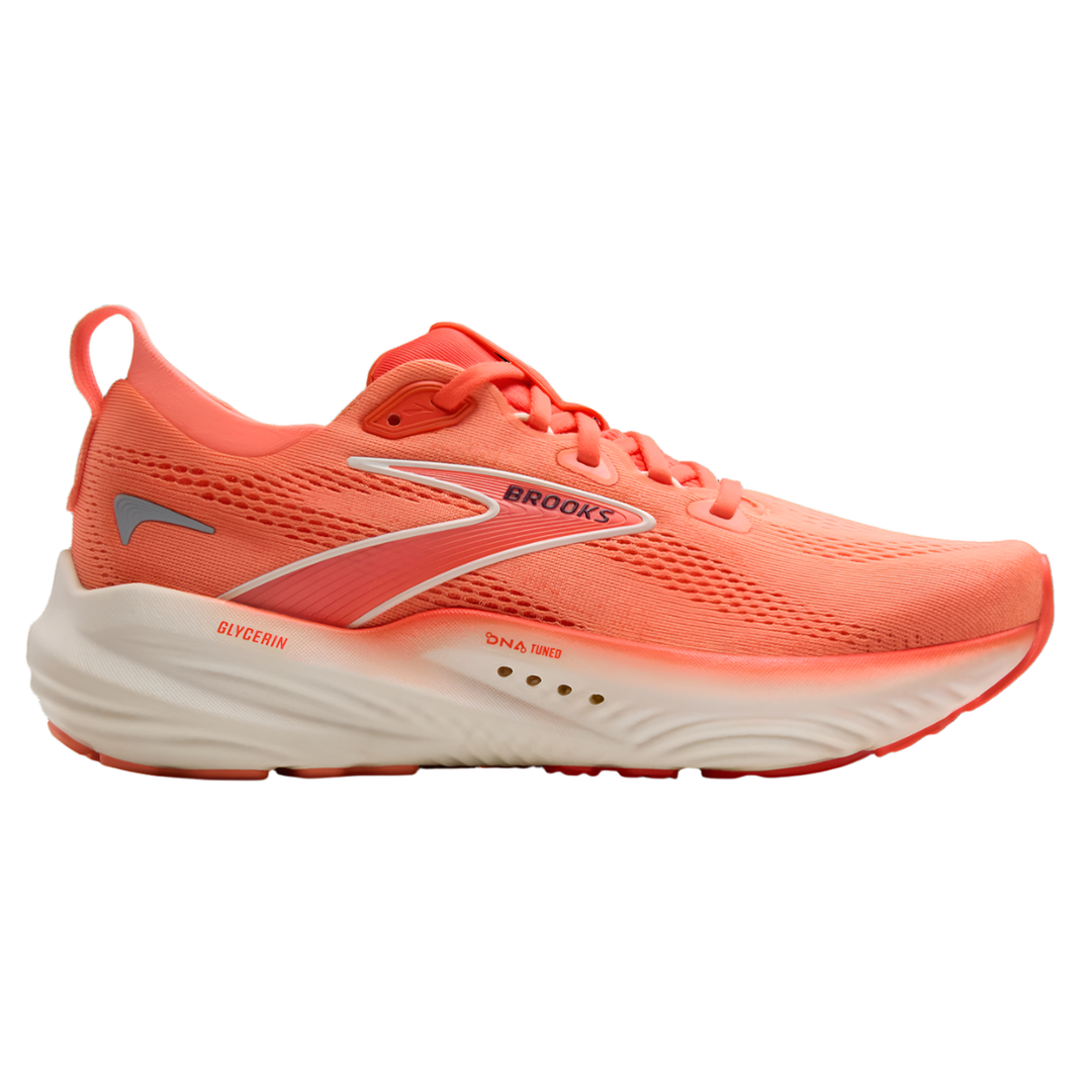 Brooks Womens Glycerin 22 - Desert Flower/Hot Coral/Milk - Neutral - SS25